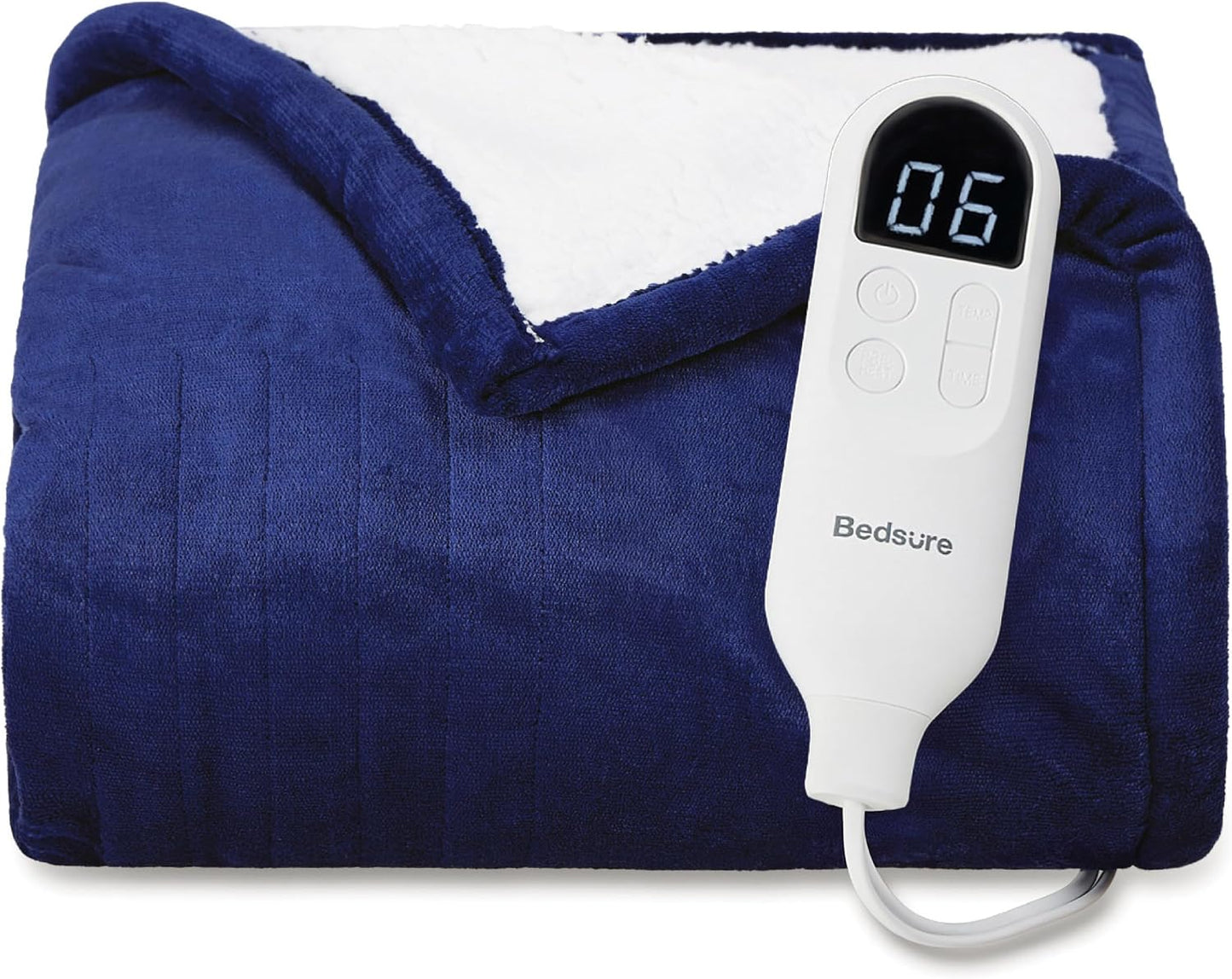 Bedsure Heated Blanket Throw Blanket with Preheat Function - Fast Heating Electric Blanket, Soft Flannel Throw with 6 Time Settings(Up to 10H), 6 Heating Settings, Gifts for Grandma (50"x60", Grey)