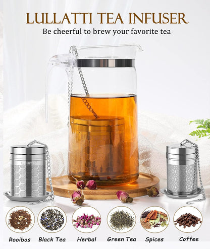 2 Pack 304 Steel Fine Mesh Tea Infusers for Loose Leaf Tea | Versatile for tea, spices & seasonings, fine mesh traps sediment, dishwasher-safe