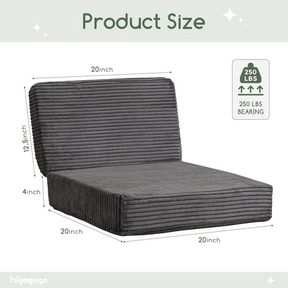 HIGOGOGO Corduroy Recliner Chair Cushion with Lumbar Support Pillow Soft Non-Slip 4" Thick Seat Pad Prevent Buttocks & Back Pain in Seniors (Beige, 12" Backrest)