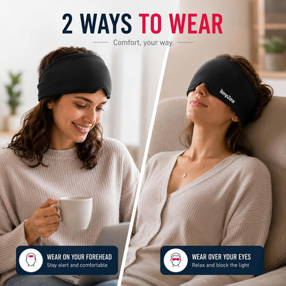 TEMP ZERO Gel Cooling Sleep Eye Mask - Warm Eye Compresses for Dry Eyes, Cooling Eye Masks for Puffy Eyes, Effective Hot & Cold Recovery, Retains Temperature Longer, Tension & Stress Relief