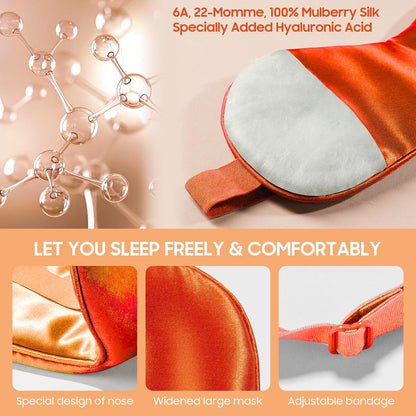 22mm Mulberry Silk Sleep Mask,3D Lash Friendly Eye Mask Adjustable Gray