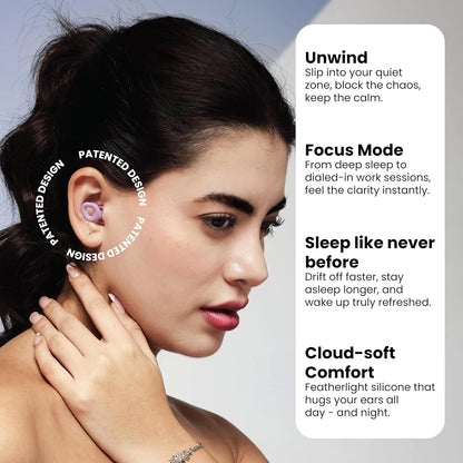 Zenz Unwind Ear Plugs for Sleeping Noise Reduction - Comfy Reusable Soft Silicone Earplugs for Focus, Study, Work - 8 Pair Eartips in XS/S/M/L - 27dB Hearing Protection with Storage Case - Onyx Black
