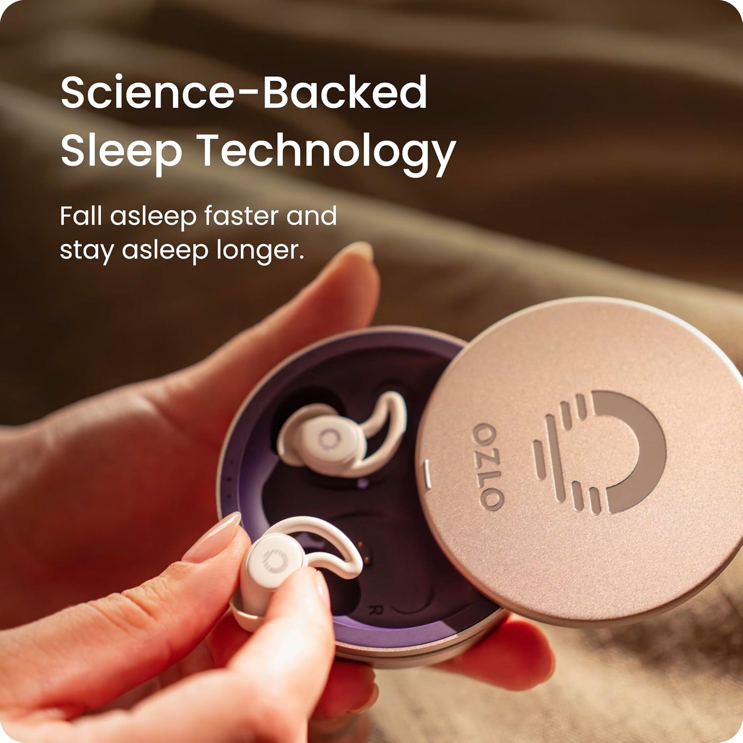 Ozlo Sleepbuds® | Comfortable Side Sleeper Headphones | Up to 10 Hours of Bluetooth LE Streaming | Science-Backed Sleep Sounds | Snore Blocking Earbuds