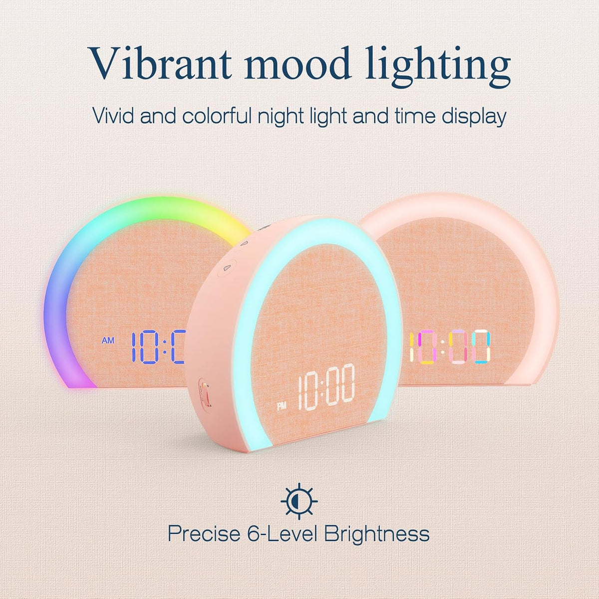 ANJANK Extra Loud Alarm Clock with Wireless Bed Shaker, Vibrating Dual Alarm with Light Wake Up for Heavy Sleepers & Hearing Impaired, 9-Color Night Light, 8 Sounds, 0-100% Dimmer, USB Charger