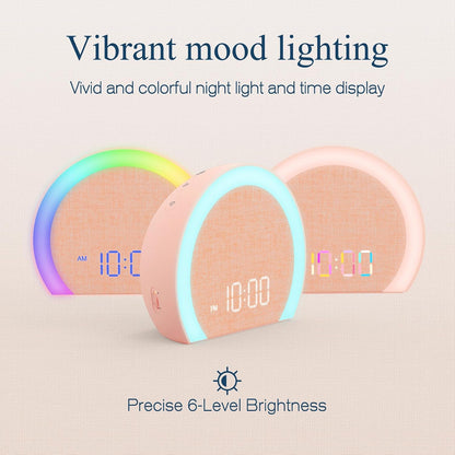 ANJANK Extra Loud Alarm Clock with Wireless Bed Shaker, Vibrating Dual Alarm with Light Wake Up for Heavy Sleepers & Hearing Impaired, 9-Color Night Light, 8 Sounds, 0-100% Dimmer, USB Charger