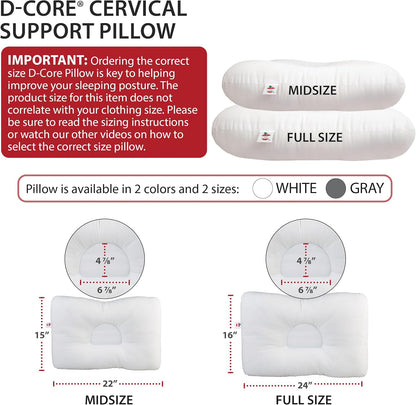 Ergonomic Cervical Pillow for Neck Pain Relief Back & Side Sleepers MID WH