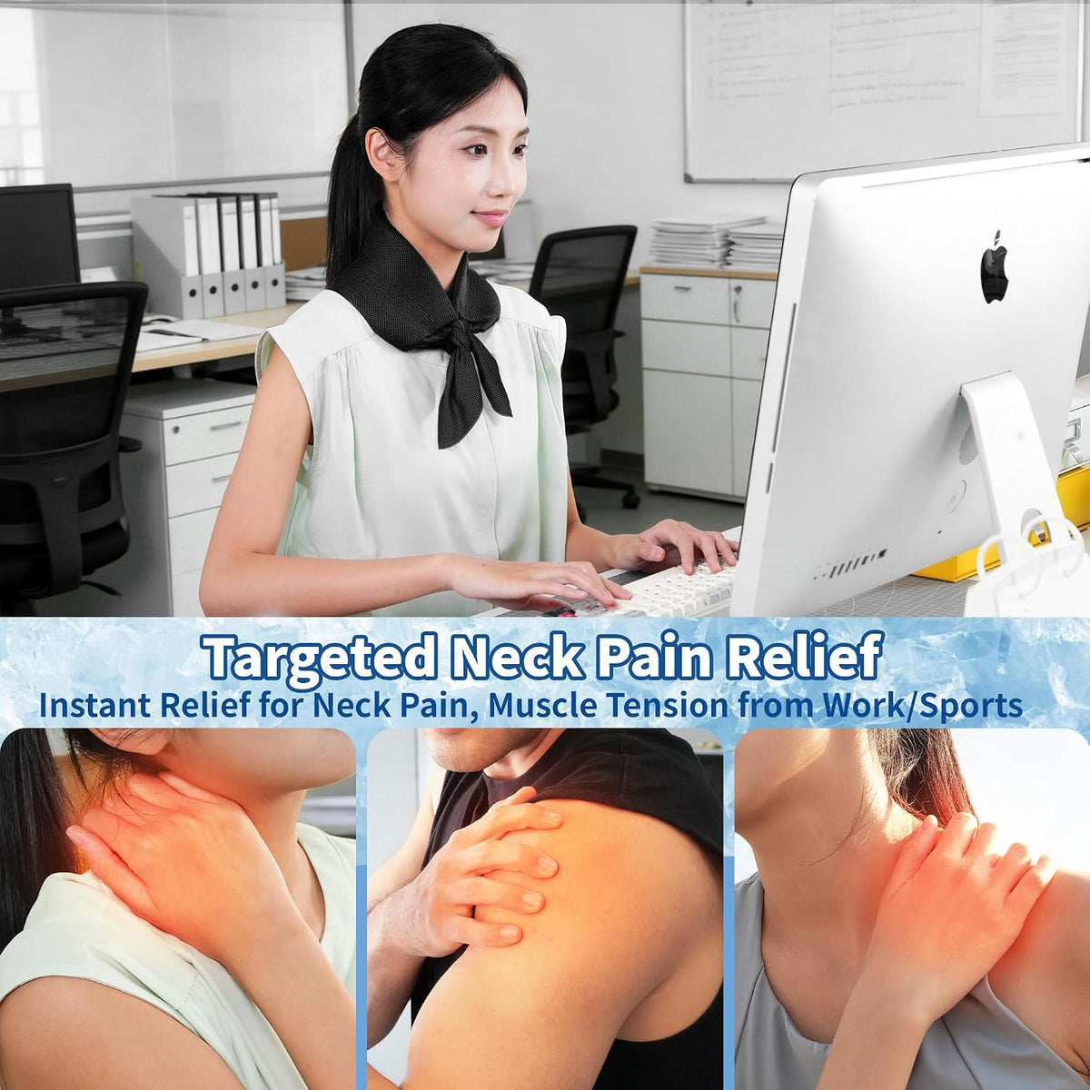 Widened Cooling Neck Wraps Long Lasting Neck Ice Pack Wrap