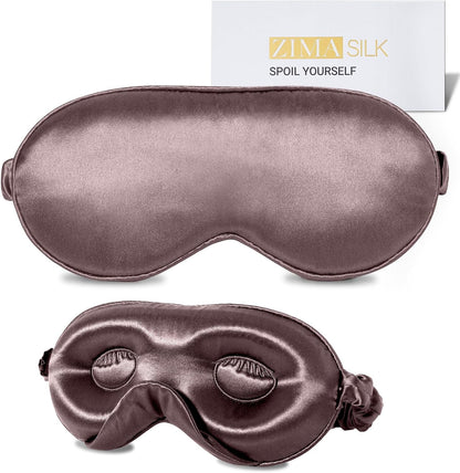 ZIMASILK Adjustable 3D 22 Momme 100% Mulberry Silk Sleep Mask | Upgraded Eye Mask for Sleeping - Soft & Breathable Blindfold - Blackout for Deep Sleeping (Pink)