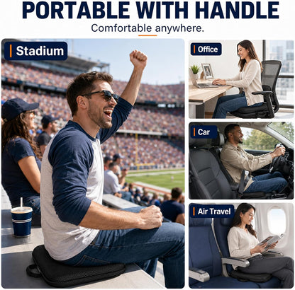 Sojoy iGelComfort 3 in 1 Foldable Gel Seat Cushion Featured with Memory Foam (A Must-Have Travel Cushion! Smart, Easy Travel Cushion) (Size: 18.5“ x 15" x 2")