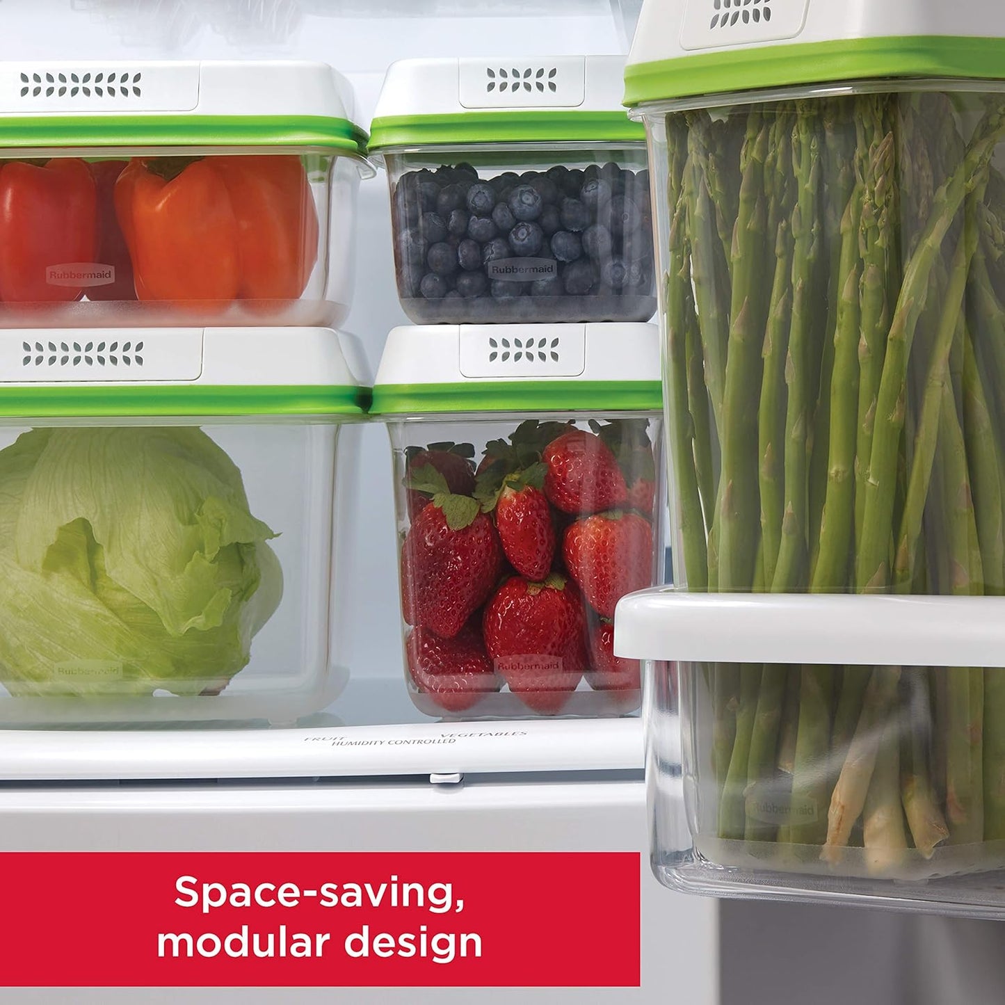 Rubbermaid® FreshWorks Produce Saver, Medium and Large Produce Storage Containers, 4 Piece Set