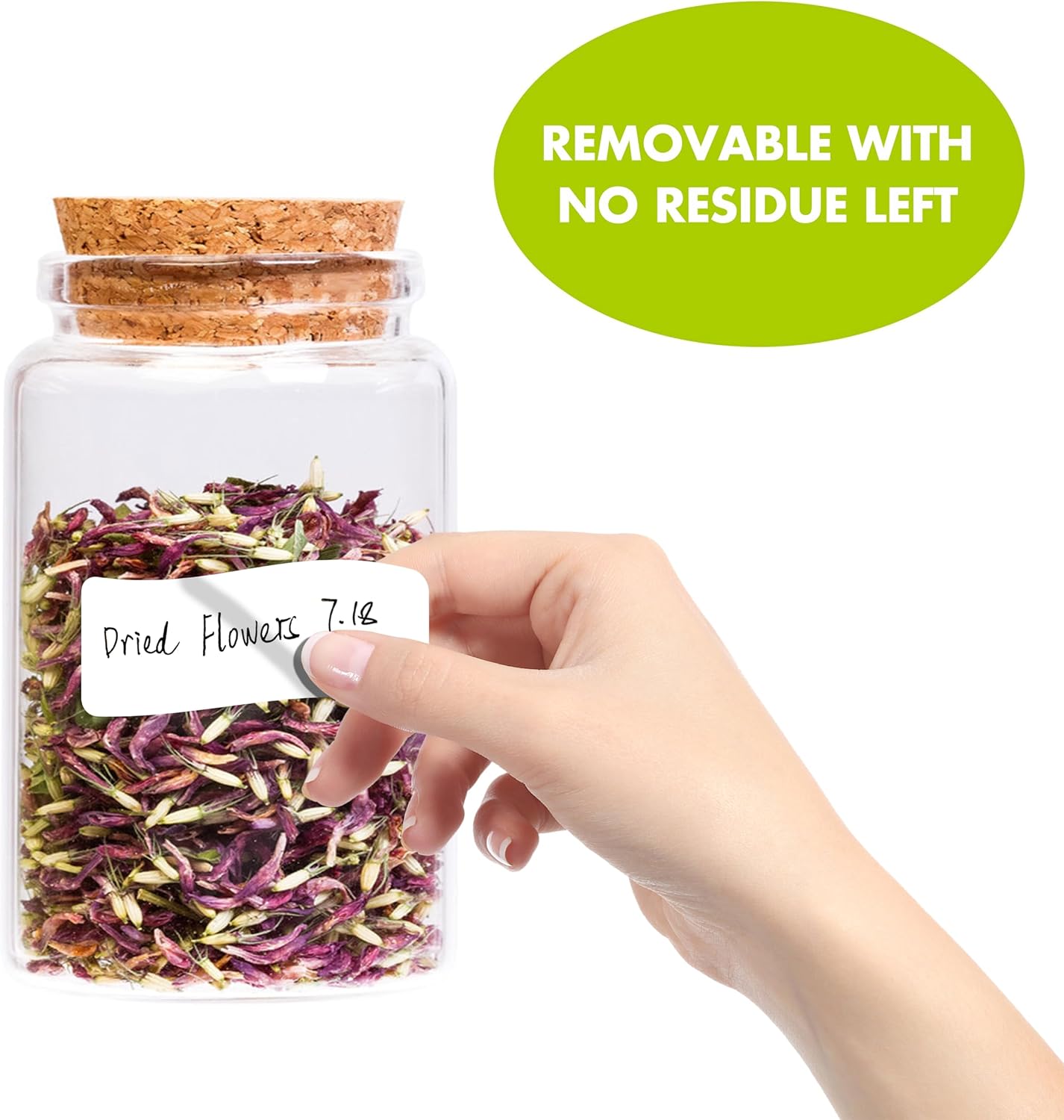 1000 Removable Food Labels, Water/Oil/Tear Resistant Blank Stickers with Perforation Line for Food Containers, Freezer, Fridge, Jars, Pantry, Organization (1” x 2”)