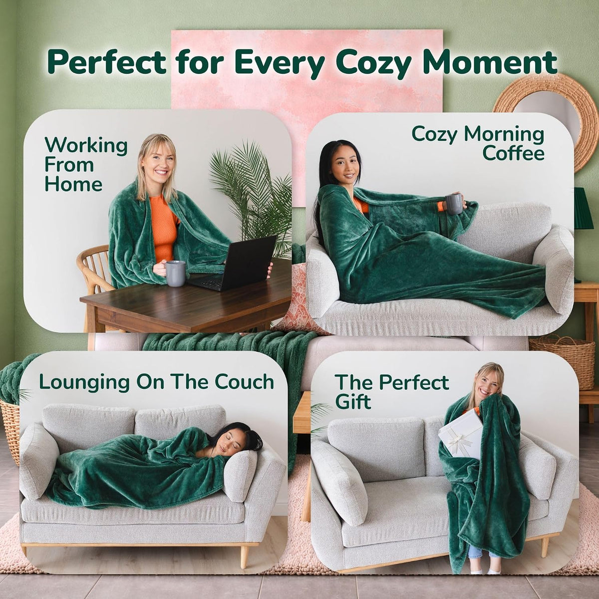 Super Blanky Wearable Blankets for Women & Men, Dorm Room Essentials, Gift for Her, Gifts for Women, Wife Birthday Gift Ideas