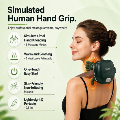 Neck Massager with Heat,Deep Tissue Massager for Pain Relief,Green