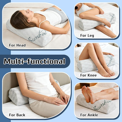Semi Roll Pillow, Under Knee Pillow | Under Leg Bolster for Lower Back Support, Half Moon Bed Pillow for Leg, Knee,Back Sleeping, 7.8”x 20.4”x 4.8”