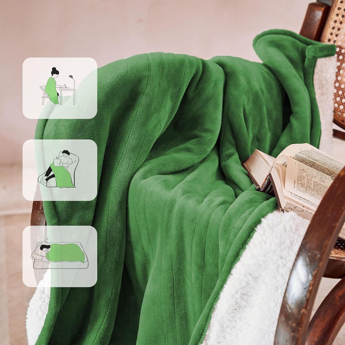 Heated Blanket 50x60”, 3 Hours Auto-Off Electric Blanket, Grey