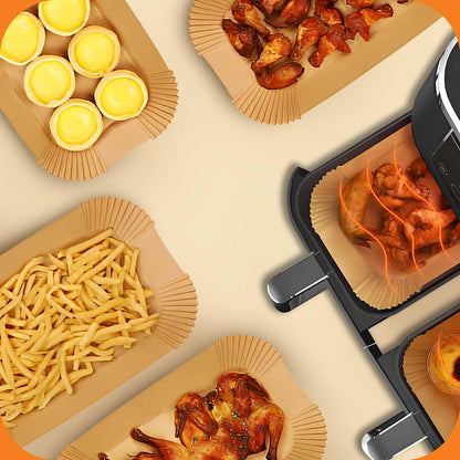 UrbanAir 6.5-Inch Square Air Fryer Paper Liners 125pcs for Easy Cleanup - Non-Stick, Heat-Resistant, and Perfect Fit for Hassle-Free Cooking | Bleach-Free Parchment| (6.5 in/16cm 125pcs)