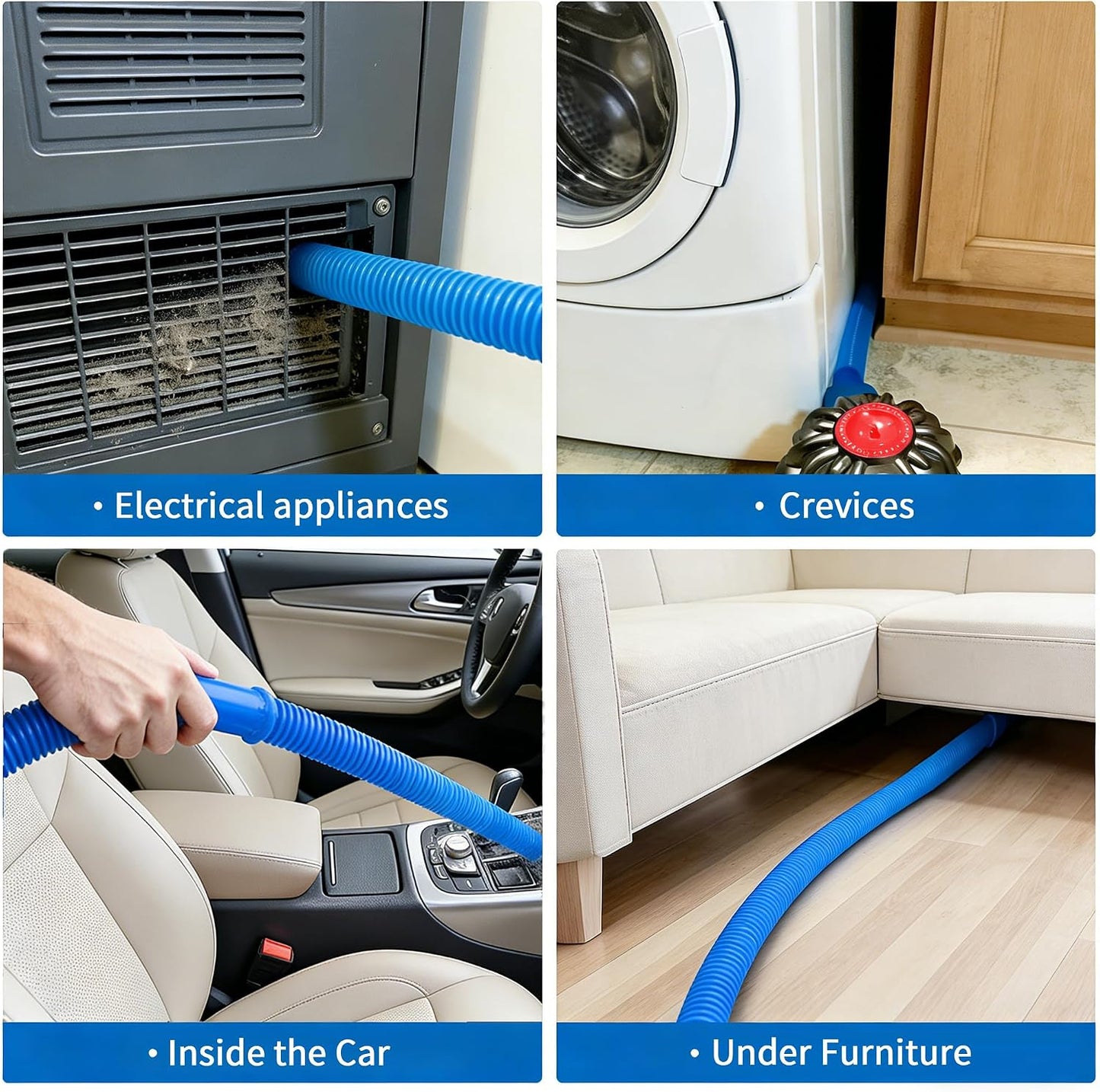 Universal Dryer Vent Cleaner Kit Compatible with All Vacuum Cleaner Include Vacuum Hose Attachment Accessories Brush Lint Brush,Dryer Vent Vacuum Hose (Set A)
