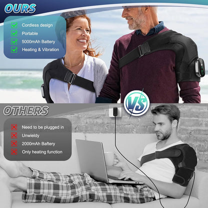 Cordless Shoulder Massager with Heat and Vibration, 3 Heat & 3 Vibration