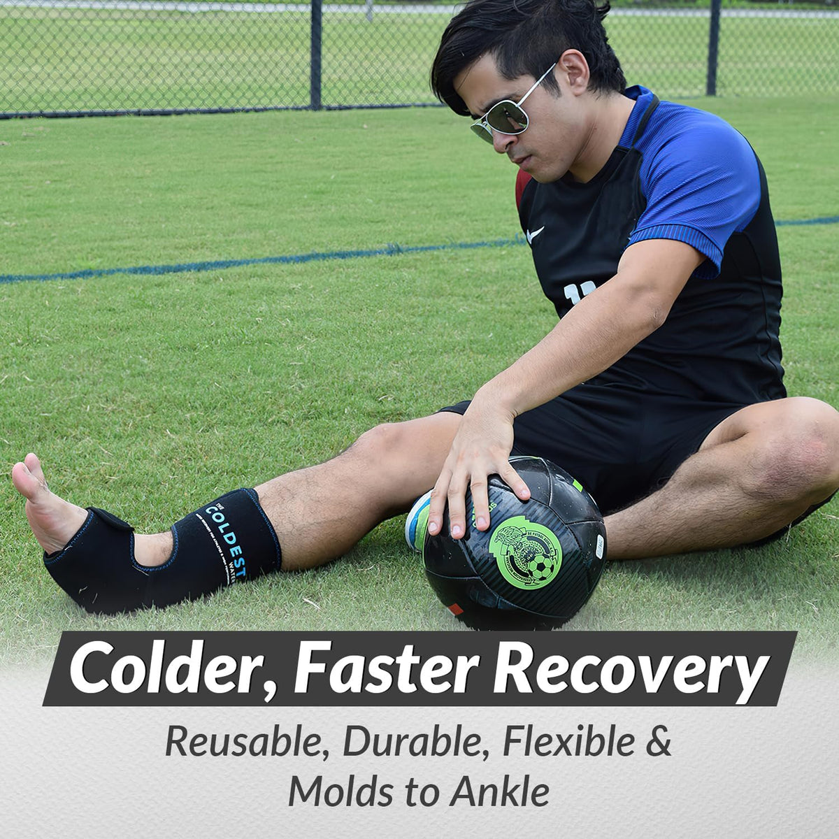 Coldest Foot Ankle Achilles Tendonitis Icing Pain Relief Ice Wrap with Cold Compression Gel Packs | Best for Achilles Tendon Injuries, Plantar Fasciitis, Heel and Sore Feet Cold Therapy