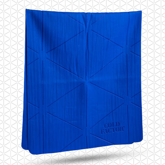 COLD FACTOR Instant PVA Cooling Towels, Cooling Neck Wraps, Blue, 3 Pack | 5 Hours of Cooling, UPF 50+, Soft Cooling Towels for Neck and Face, Machine Washable, Ideal for Sports & Workouts, 3"x29.5"
