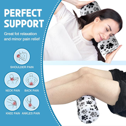 Neck Roll Pillow for Sleeping,Ergonomic Cylinder Tube Pillows for Cervical Spine and Neck Support,Versatile Roll Pillow for Bed,Office,and Travel,Memory Foam Bolster with Washable Cover