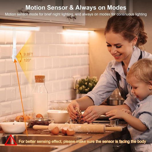 LAFULIT 10 PCS Motion Sensor Under Cabinet Lights Kit