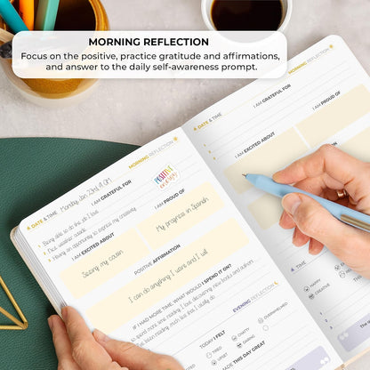 Clever Fox 4 Minute Journal, Guided Daily Habit Tracker Aquamarine
