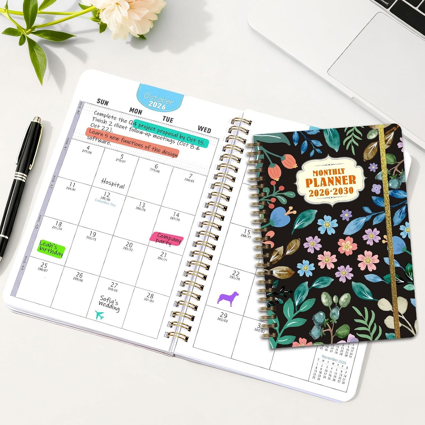 Undated Weekly Planner, A5 Personal Goals Journal Non Dated Weekly Planner to Do List Notebook with Goal Habit Tracker Organizer, Cute Undated Week Planners with Spiral Binding for Kids School Work