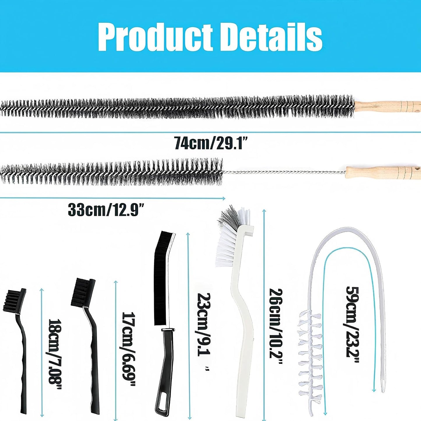 8 Pack Washing Machine Cleaner Brush, Dryer Cleaning Brush, Crevice Cleaning Brush for Bathroom, Shower, Kitchen, Cup,Tile, Tub, Sink-Ideal and Aractical Household Cleaning Tool Set