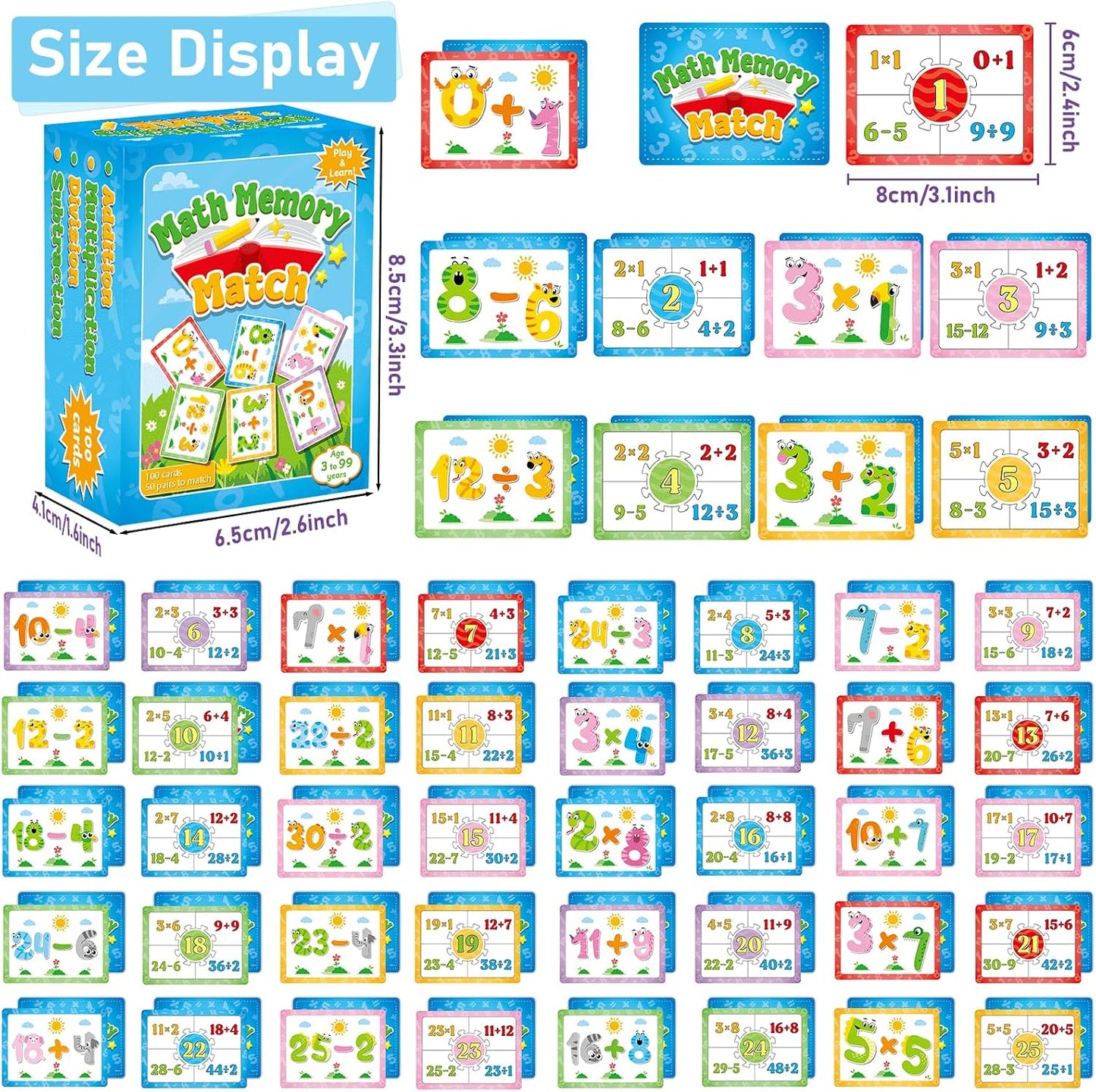 gisgfim 100 PCS Memory Matching Game Famous Paintings Concentration Memory Card for Adults Learning Educational Game A Fun & Fast Artworks Theme Matching Games