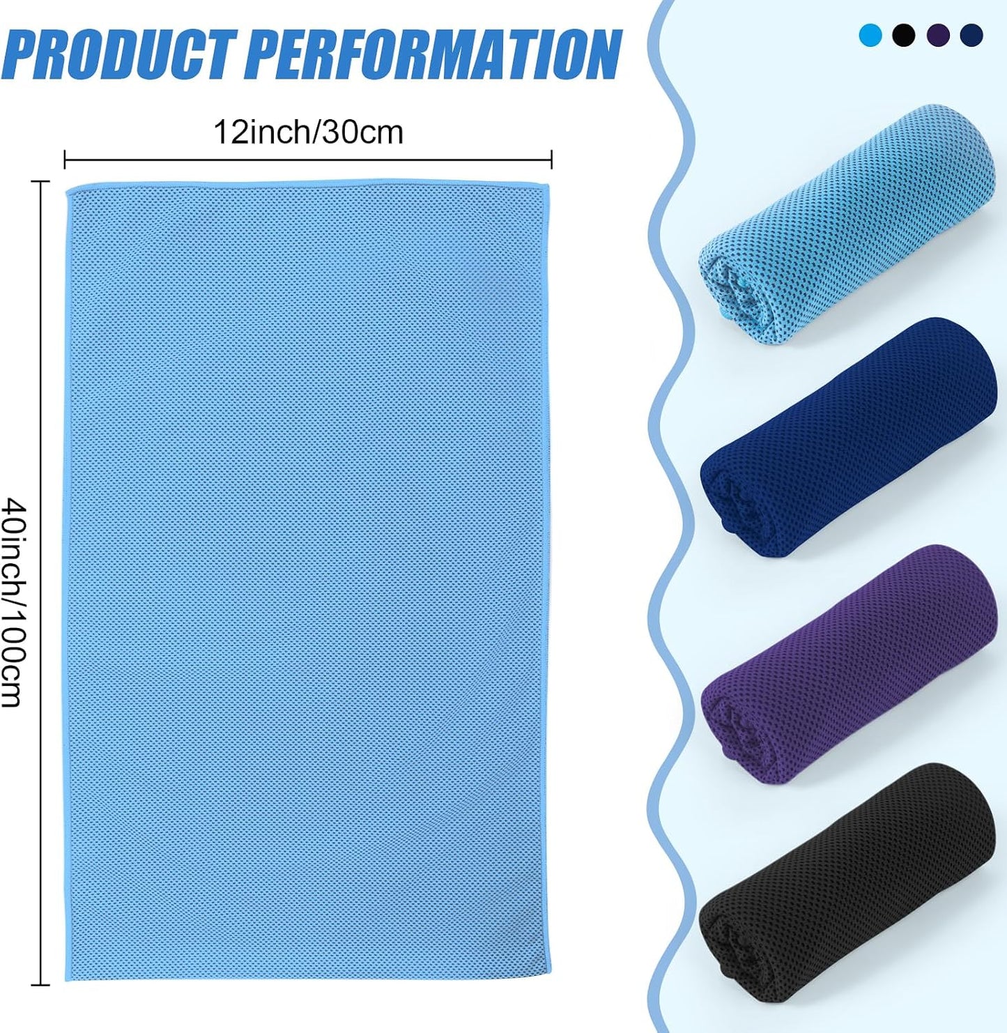 4 Pack Cooling Towels Wrap for Neck Face,Ice Cold Towel Rags Quick Dry for Gym Fitness Yoga Tennis Cycling Running Hiking Workout Sweat(Multicolor-02)