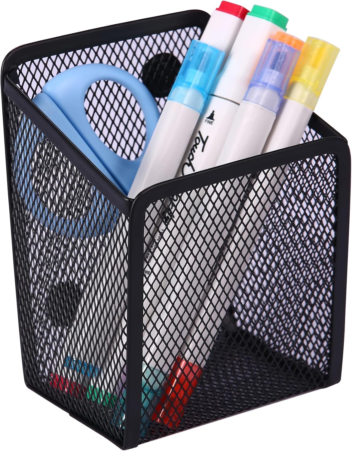 Magnetic Pencil Holder,Mesh Stainless Steel Pen Basket, Metal Writing Utensil Storage Organizer for Whiteboard,Blackboard,Kitchen, Locker, Home, or Office | Metal Writing Utensil Storage Organizer for Whiteboard,Blackboard,Kitchen, Locker, Home, or Office