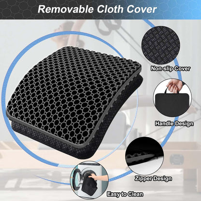 Thicken 19.7in Seat Cushion, Gel Seat Cushion for Long Sitting–Office Chair, Wheelchair, Car Pad, Large Cooling Support Pad for Back Pain, Sciatica, Tailbone Pain Relief