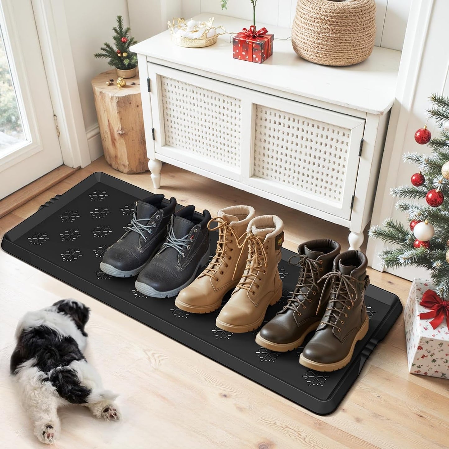Azadx Heavy Duty Boot Trays Natural Rubber Shoe Mat Tray for Entryway | Ultra Large Boot mat Tray Multi-Purpose for Outdoor Door Mats, Waterproof Durable Shoe Tray 16x42 Inch