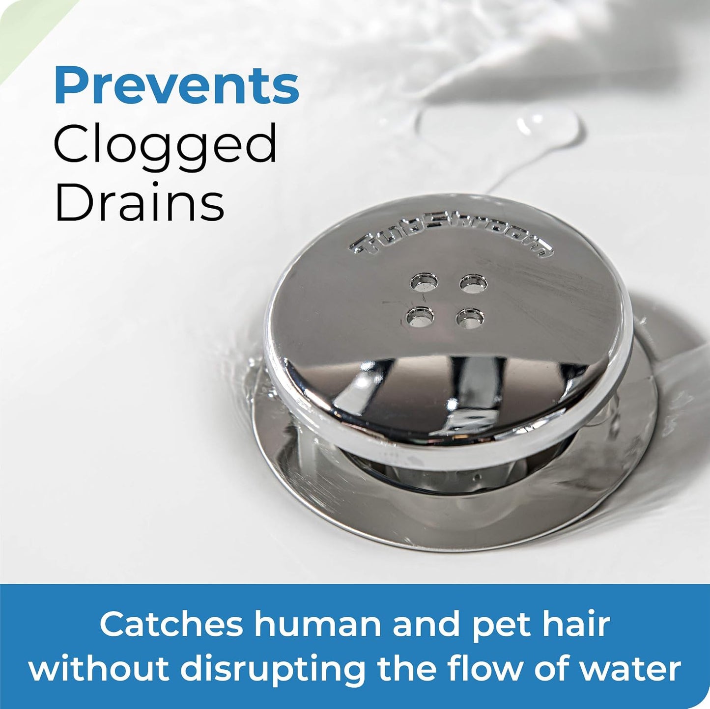 TubShroom and SinkShroom Drain Protectors Hair Catchers for Bathtubs and Sinks, Chrome