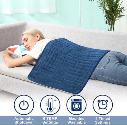 Electric Heating pad with 6 Heat Settings, Auto Shut Off, Dry Electric Heating for Back Neck Knee Arms Legs Shoulder Heat Pads for Christmas Birthday Father Mother's Day (24"X12", Gray Green)