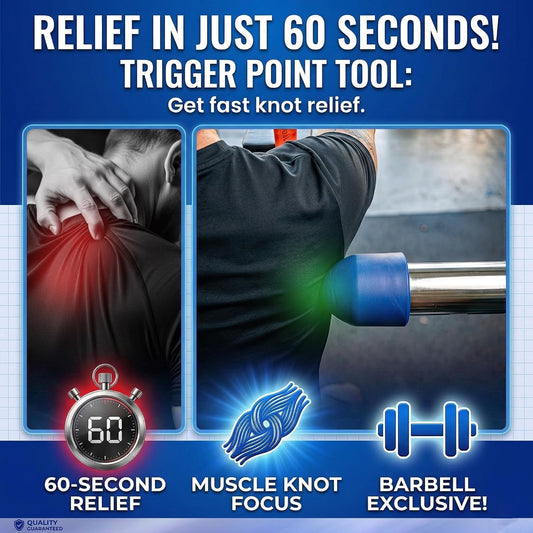 Muscle Trigger Silicone Barbell-Mounted Trigger Point Massage Tool for Back, Neck, Shoulders, Feet & Plantar Fasciitis Relief, Myofascial Release and Deep Tissue Muscle Recovery for Home and Gym | Back Neck Shoulders Plantar Fasciitis Myofascial Muscle