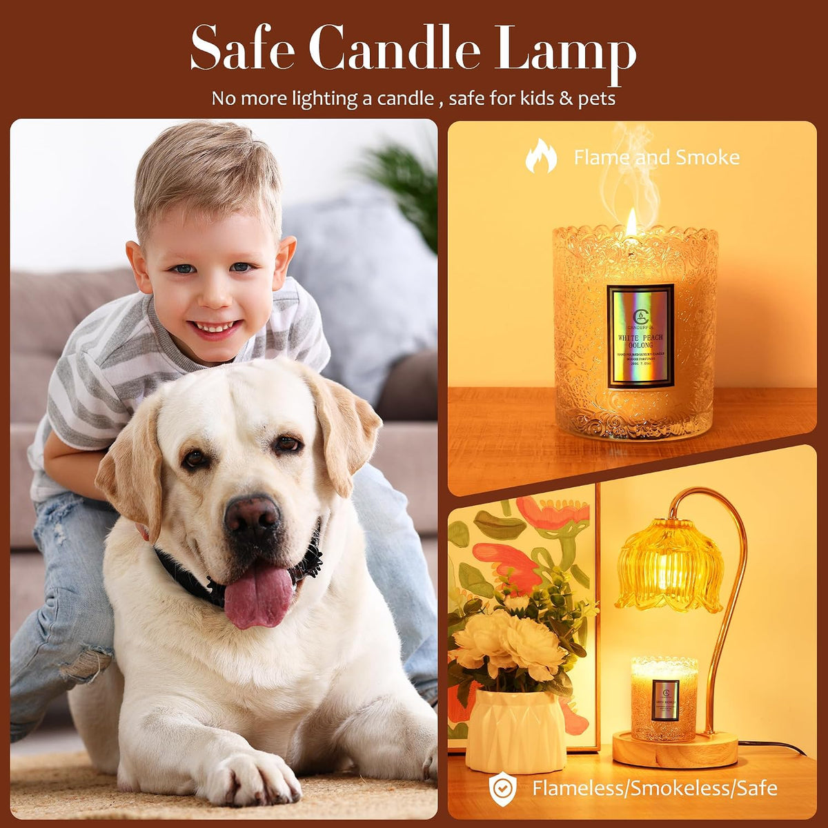 Flower Candle Warmer Lamp with Timer & Dimmer