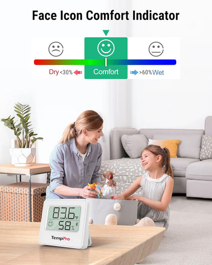 TempPro TempAir Hygrometer Indoor Thermometer for Home | Room Thermometer Humidity Meter with Accurate Temperature Humidity Sensor for Greenhouse Baby Room Office-1 Pack