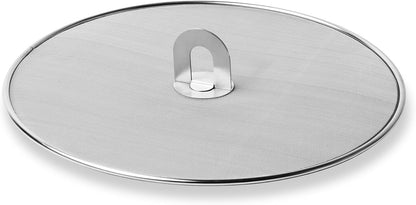 Homestia Splatter Screen for Frying Pan, 10 Inch Grease Splatter Guard | 304 Stainless Steel Ultra Fine Mesh Lids, Splatter Screen for Cooking, Rust-Free - No Oil Mess, No Burns, with Fold Flat Knob