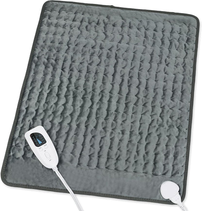Heating Pad,Heated Blanket,Heating Pad for Back Neck,Grey,24x12 Inch | Electric Heating Pad,Dry/Moist Heat Heating Pads,Heating Pads for Shoulder,Abdomen,Heat Pad for Women Men,Birthday Gift