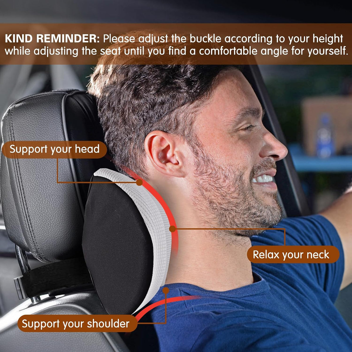 SPRFUFLY Make Relaxing Car Headrest Pillow, Car Neck Pillow for Driving