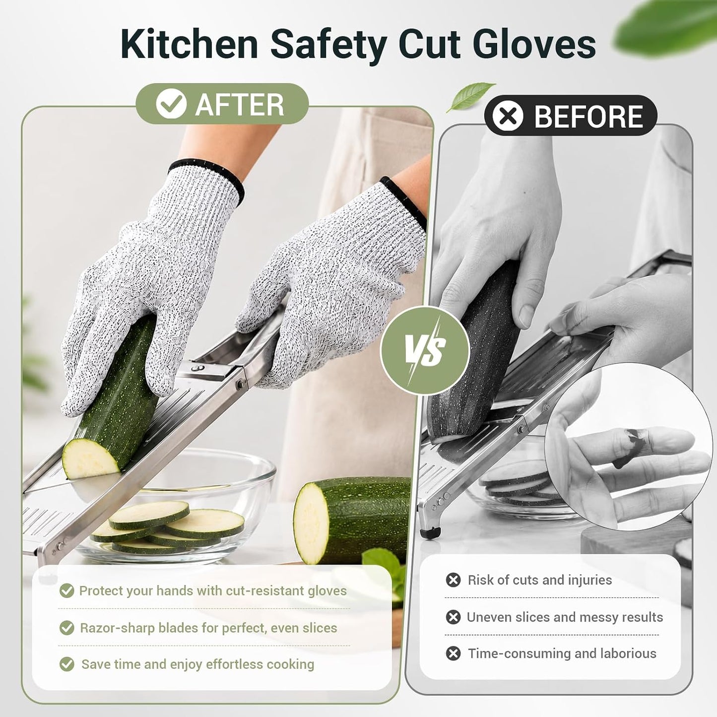 Cut Resistant Gloves for Men Women, Kitchen Gloves for Food Prep | Cutting Gloves With Superior Comfort and Grip for Meat Cutting, Oyster Shucking, Cooking, Gardening and Food Preparation ﻿