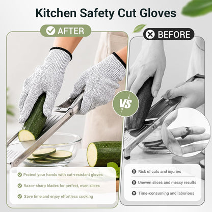 Cut Resistant Gloves for Men Women, Kitchen Gloves for Food Prep | Cutting Gloves With Superior Comfort and Grip for Meat Cutting, Oyster Shucking, Cooking, Gardening and Food Preparation ﻿