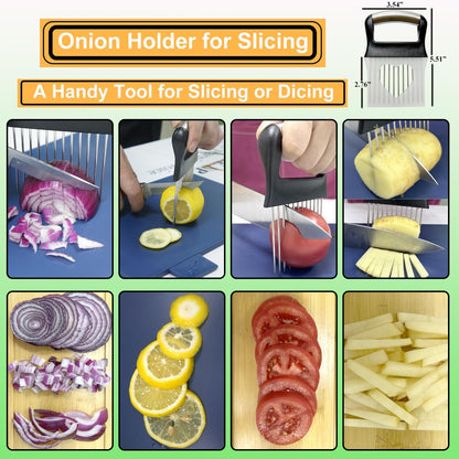 Cutting Boards with Holder Set,Extra 4 Pack Natural Cellulose & Coconut Fiber Dishwashing Kitchen Scrubber Sponge,1pcs Onion Holder for Slicing,Chopping Boards Set for Kitchen