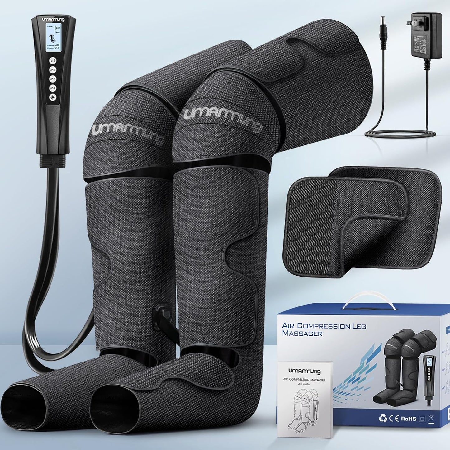 UMARMUNG Air Compression Leg Massager with Heat, Gifts for Men, Dad, Husband, Women, Mom, Wife, Her, Presents for Christmas, Mothers Day, Birthday, Valentine's Day, Works for Foot, Calf, Knee, Thighs