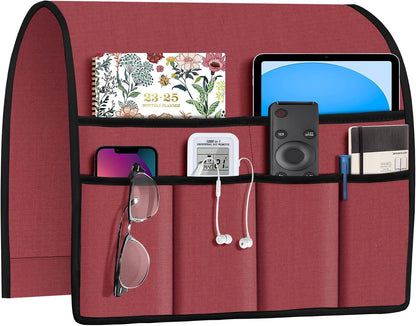 Joywell Remote Caddy Couch Remote Control Holder for Recliner Sofa Armrest Organizer Non Slip Arm Chair Caddie with 6 Pocket Storage for Magazine, Tablet, Phone, iPad, Black