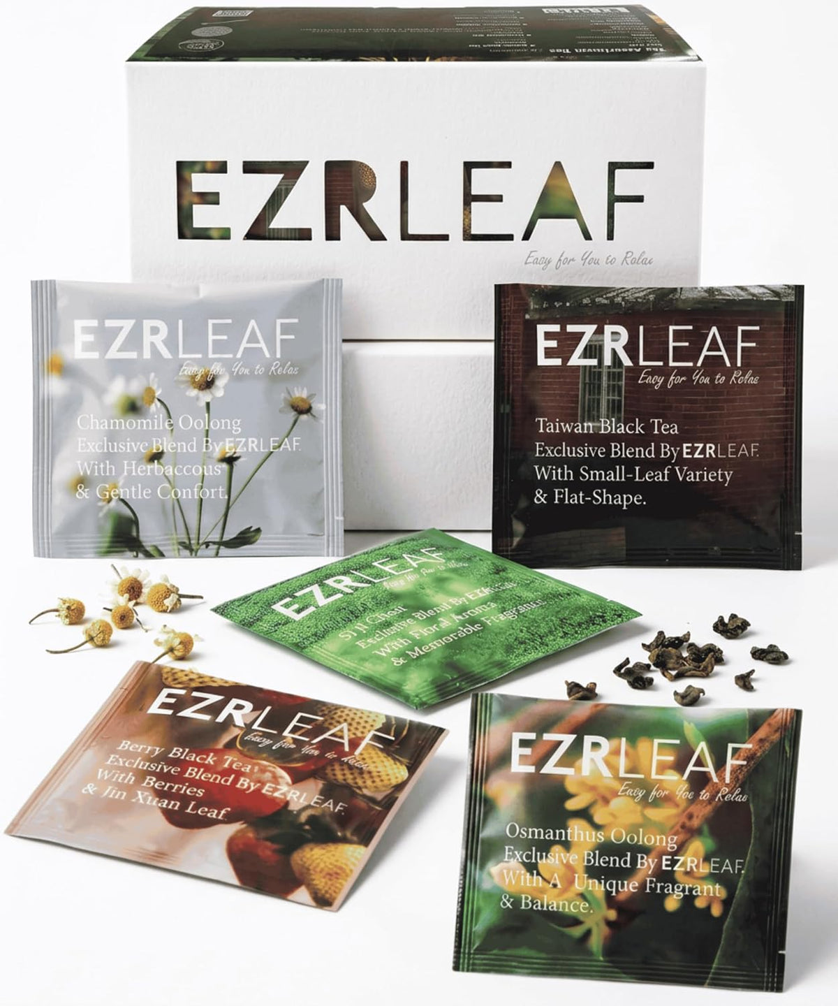 EZR LEAF Pura Herbal Tea Sampler - 22ct Caffeine-Free Tea Variety Gift Set