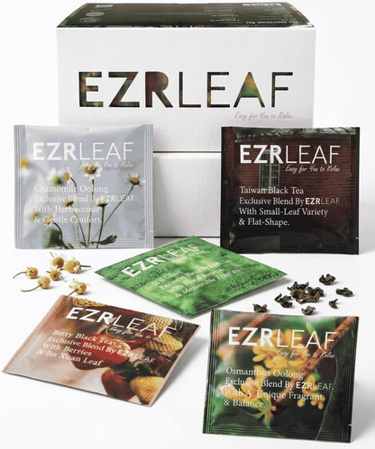 EZR LEAF Pura Herbal Tea Sampler - 22ct Caffeine-Free Tea Variety Gift Set