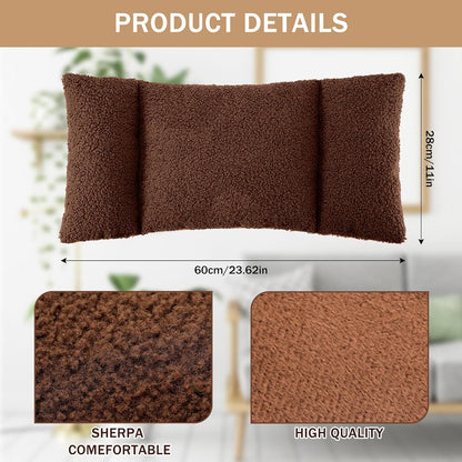 Queekay Fleece Lumbar Support Pillow 3 Section Back Pillow Office Chair for Back Support Comfortable Lumbar Cushion for Car Seat Pain Relief Sofa Rest(Black)